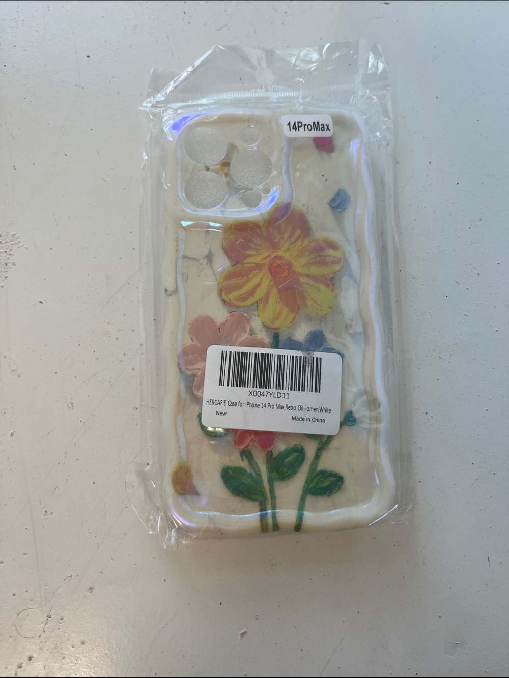 HERCAFIE Case iPhone 14 Pro Max Retro Oil Style Floral Phone Case